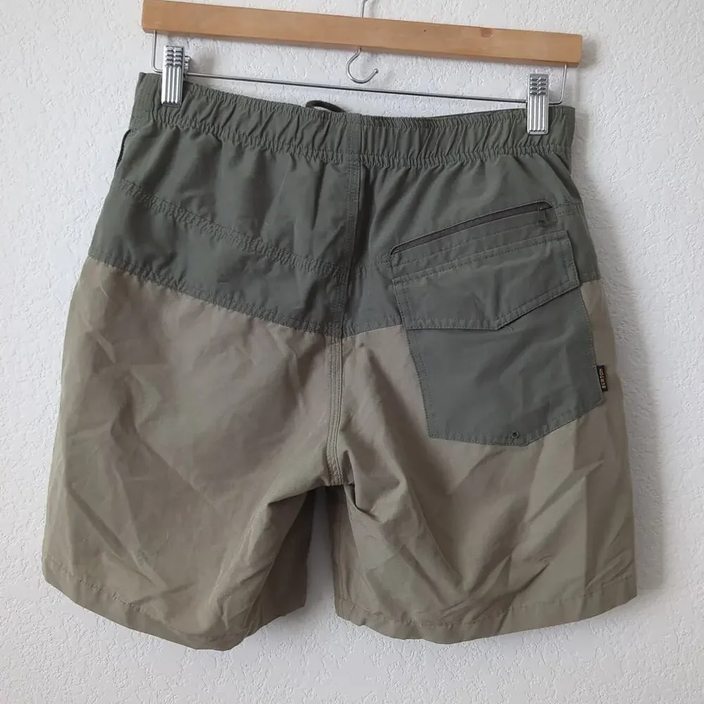 Burton Men's Swim Trunks Color Block Board Shorts‎ Sand Green Creekside Short 28